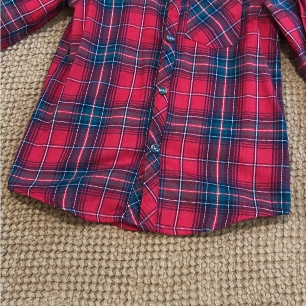 Max Studio Kids Red and Blue Plaid Button Down Shirt - Picture 10 of 10